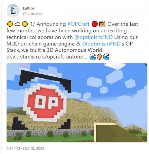 OPCraft：首个建立在Op Stack上的应用链游戏